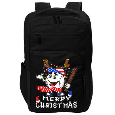 Merry Christmas Baseball For Boys Tollder Ball Santa Pajama Impact Tech Backpack