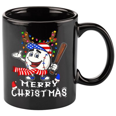 Merry Christmas Baseball For Boys Tollder Ball Santa Pajama 11oz C Handle Ceramic Mug