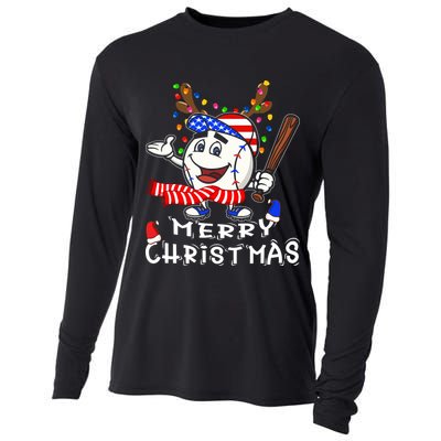Merry Christmas Baseball For Boys Tollder Ball Santa Pajama Cooling Performance Long Sleeve Crew