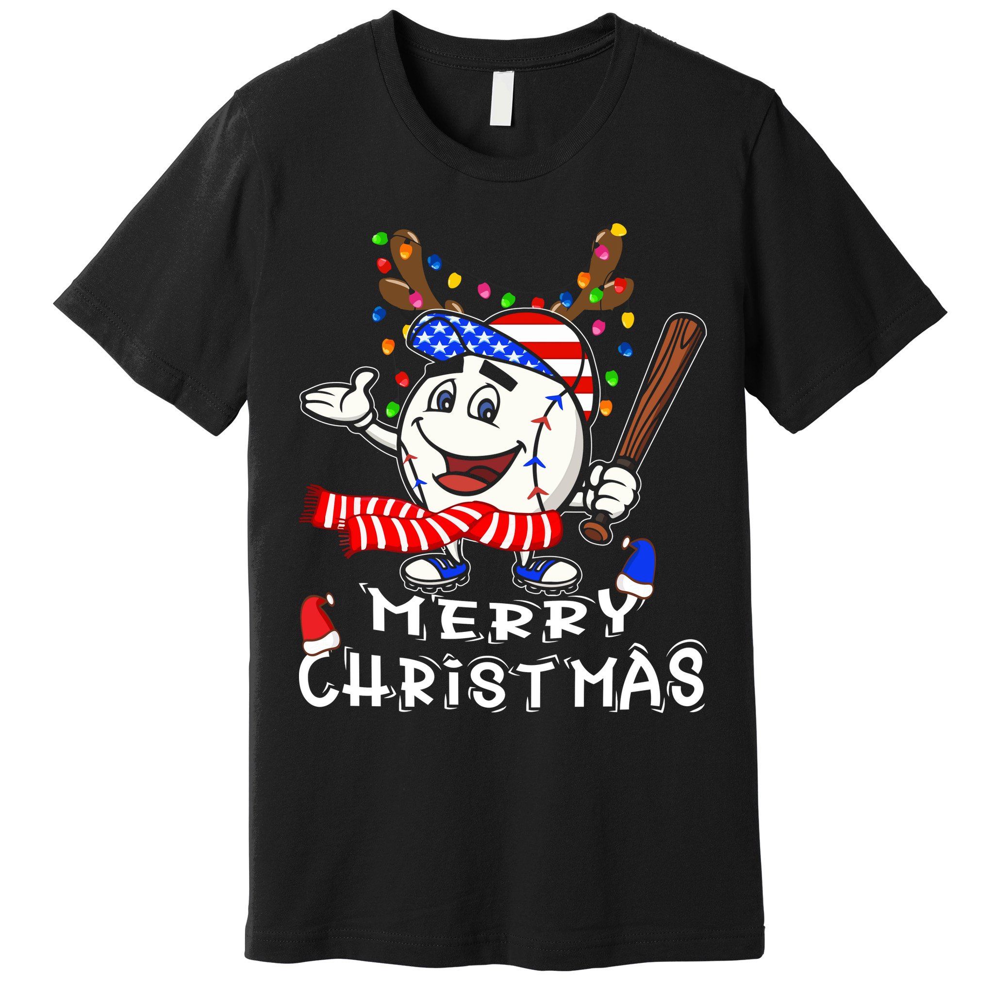 Merry Christmas Baseball For Boys Tollder Ball Santa Pajama Premium T-Shirt