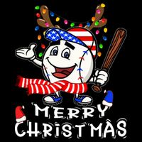 Merry Christmas Baseball For Boys Tollder Ball Santa Pajama Women's Crop Top Tee