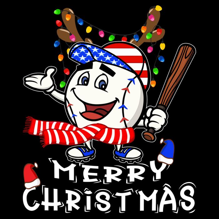 Merry Christmas Baseball For Boys Tollder Ball Santa Pajama Women's Crop Top Tee