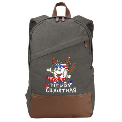 Merry Christmas Baseball For Boys Tollder Ball Santa Pajama Cotton Canvas Backpack