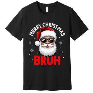 Merry Christmas Bruh Funny Santa Claus Premium T-Shirt