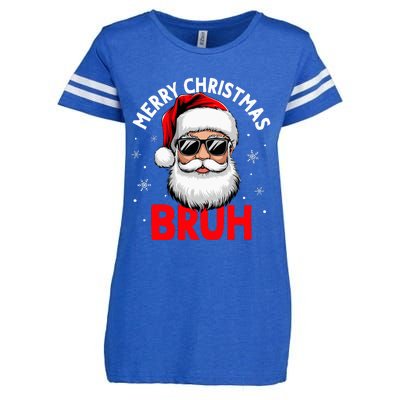 Merry Christmas Bruh Funny Santa Claus Enza Ladies Jersey Football T-Shirt