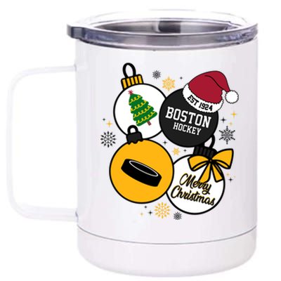 Merry Christmas Boston Hockey Est 1924 12 oz Stainless Steel Tumbler Cup