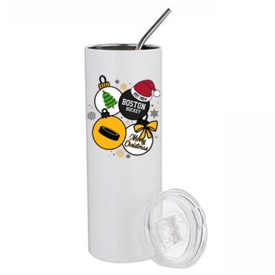 Merry Christmas Boston Hockey Est 1924 Stainless Steel Tumbler