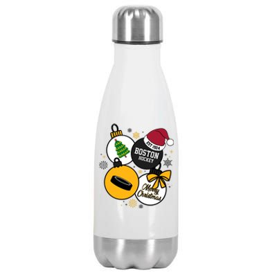 Merry Christmas Boston Hockey Est 1924 Stainless Steel Insulated Water Bottle