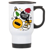 Merry Christmas Boston Hockey Est 1924 Stainless Steel Travel Mug