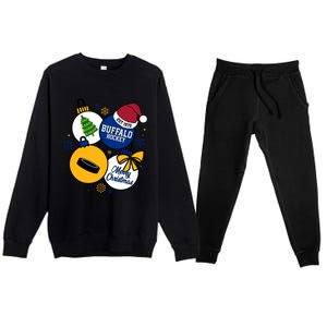 Merry Christmas Buffalo Hockey Est 1970 Premium Crewneck Sweatsuit Set