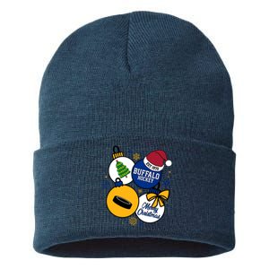 Merry Christmas Buffalo Hockey Est 1970 Sustainable Knit Beanie