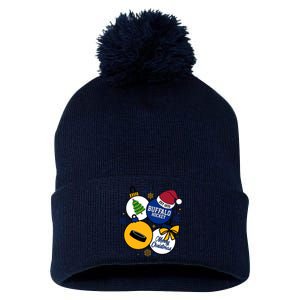 Merry Christmas Buffalo Hockey Est 1970 Pom Pom 12in Knit Beanie