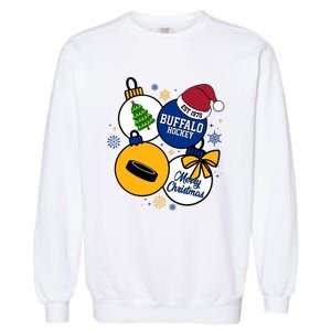 Merry Christmas Buffalo Hockey Est 1970 Garment-Dyed Sweatshirt