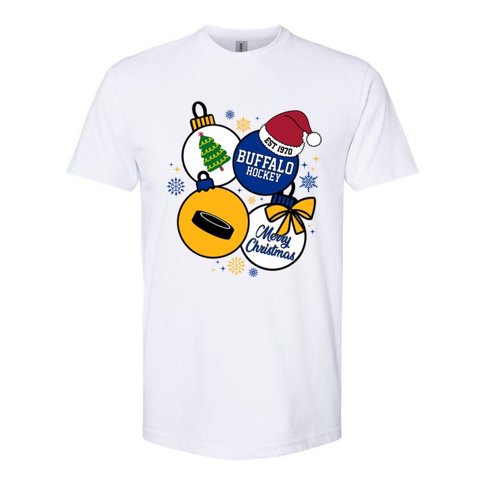 Merry Christmas Buffalo Hockey Est 1970 Softstyle CVC T-Shirt