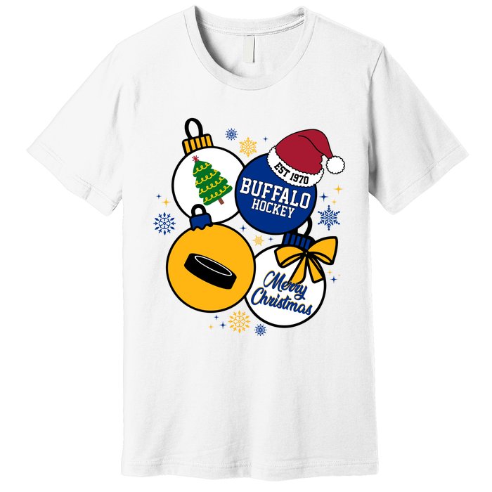 Merry Christmas Buffalo Hockey Est 1970 Premium T-Shirt