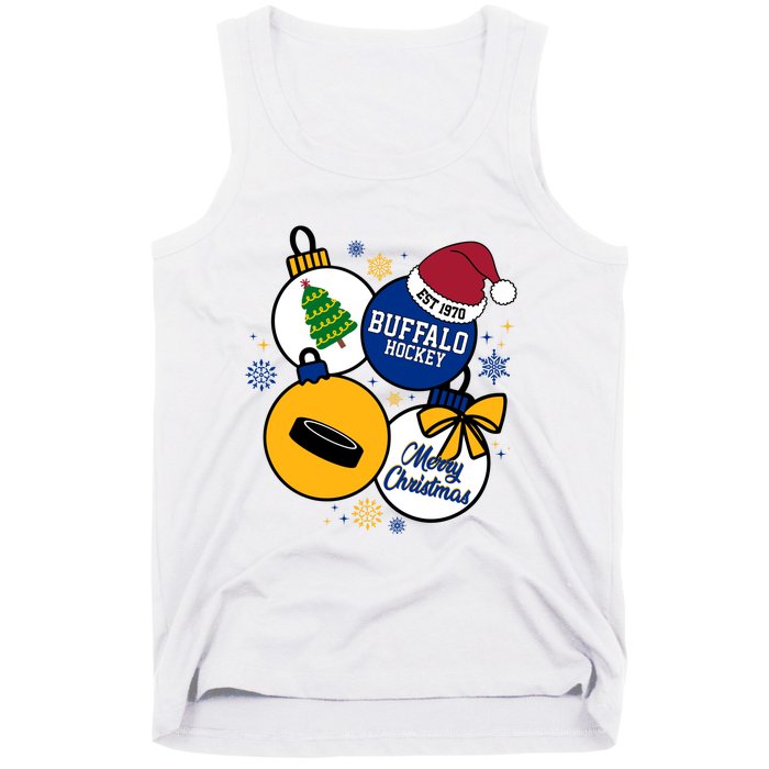 Merry Christmas Buffalo Hockey Est 1970 Tank Top