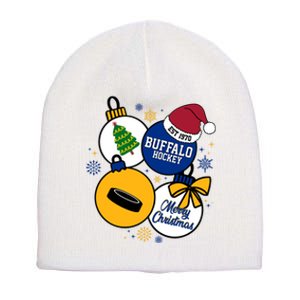 Merry Christmas Buffalo Hockey Est 1970 Short Acrylic Beanie