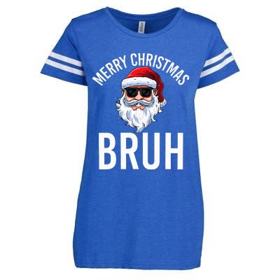 Merry Christmas Bruh Meme Funny Saying For Brother Enza Ladies Jersey Football T-Shirt