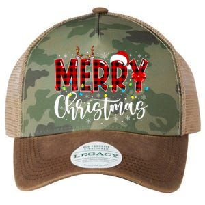 Merry Christmas Buffalo Plaid Red Santa Family Matching Xmas Legacy Tie Dye Trucker Hat