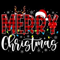 Merry Christmas Buffalo Plaid Red Santa Family Matching Xmas Stripe Pom Pom Beanie