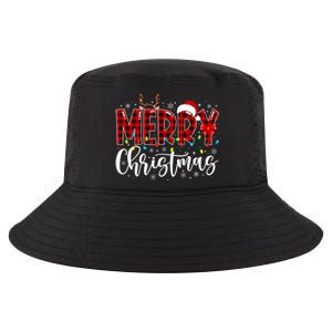 Merry Christmas Buffalo Plaid Red Santa Family Matching Xmas Cool Comfort Performance Bucket Hat