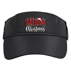 Merry Christmas Buffalo Plaid Red Santa Family Matching Xmas Adult Drive Performance Visor