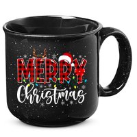 Merry Christmas Buffalo Plaid Red Santa Family Matching Xmas 15oz Campfire Ceramic Mug