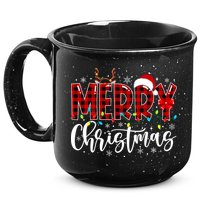 Merry Christmas Buffalo Plaid Red Santa Family Matching Xmas 15oz Campfire Ceramic Mug