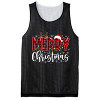 Merry Christmas Buffalo Plaid Red Santa Family Matching Xmas Mesh Reversible Basketball Jersey Tank