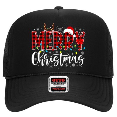Merry Christmas Buffalo Plaid Red Santa Family Matching Xmas Trucker Hat