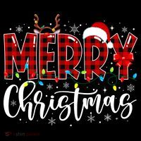 Merry Christmas Buffalo Plaid Red Santa Family Matching Xmas Short Acrylic Beanie