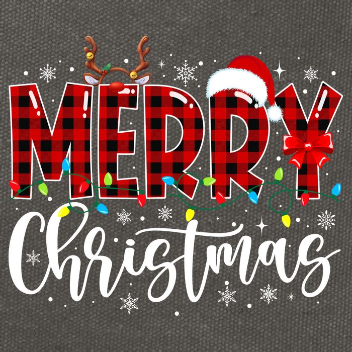 Merry Christmas Buffalo Plaid Red Santa Family Matching Xmas Cotton Canvas Backpack