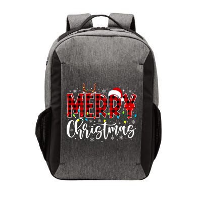 Merry Christmas Buffalo Plaid Red Santa Family Matching Xmas Vector Backpack