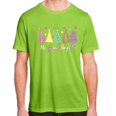 Merry Christmas Bright Christmas Tree Light Colorful Glowing Adult ChromaSoft Performance T-Shirt