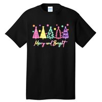 Merry Christmas Bright Christmas Tree Light Colorful Glowing Tall T-Shirt