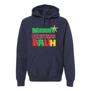 Merry Christmas Bruh Meme Funny Greeting Premium Hoodie