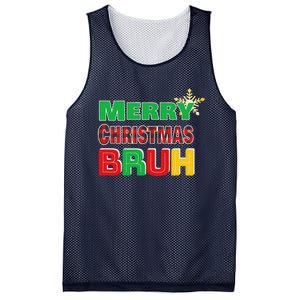 Merry Christmas Bruh Meme Funny Greeting Mesh Reversible Basketball Jersey Tank