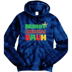 Merry Christmas Bruh Meme Funny Greeting Tie Dye Hoodie