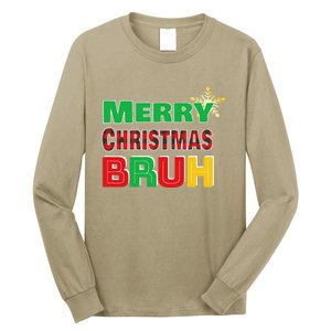 Merry Christmas Bruh Meme Funny Greeting Long Sleeve Shirt