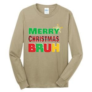 Merry Christmas Bruh Meme Funny Greeting Tall Long Sleeve T-Shirt