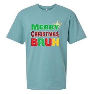 Merry Christmas Bruh Meme Funny Greeting Sueded Cloud Jersey T-Shirt