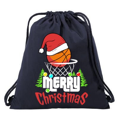 Merry Christmas Basketball Player Christmas Xmas Funny Gift Drawstring Bag