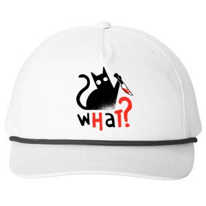 Murder Cat Bloody Knife What? Funny Humor Cats Snapback Five-Panel Rope Hat