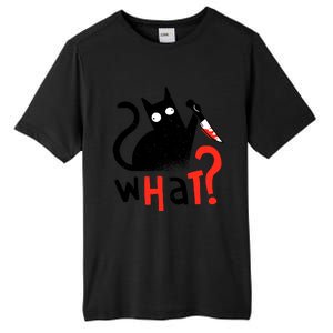 Murder Cat Bloody Knife What? Funny Humor Cats Tall Fusion ChromaSoft Performance T-Shirt