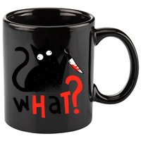 Murder Cat Bloody Knife What? Funny Humor Cats 11oz C Handle Ceramic Mug