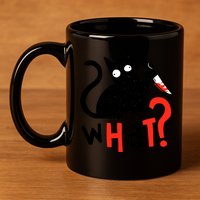 Murder Cat Bloody Knife What? Funny Humor Cats 11oz C Handle Ceramic Mug