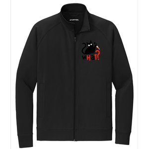 Murder Cat Bloody Knife What? Funny Humor Cats Stretch Full-Zip Cadet Jacket