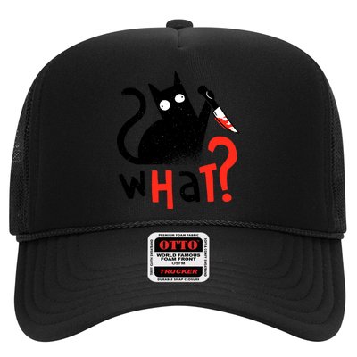 Murder Cat Bloody Knife What? Funny Humor Cats Trucker Hat