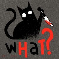 Murder Cat Bloody Knife What? Funny Humor Cats Cotton Canvas Backpack
