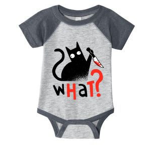 Murder Cat Bloody Knife What? Funny Humor Cats Infant Baby Jersey Bodysuit